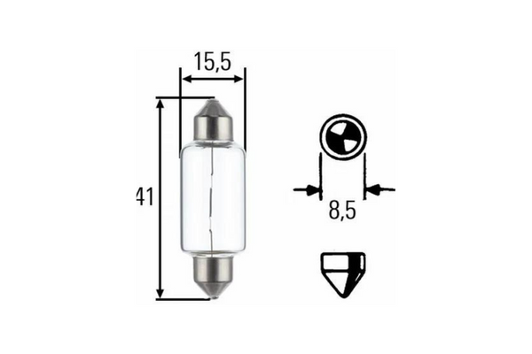 SIJALICA C15W 12V 41mm 091-141