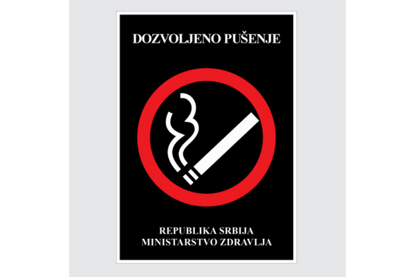 NALEPNICA DOZVOLJENO PUŠENJE SREDNJA