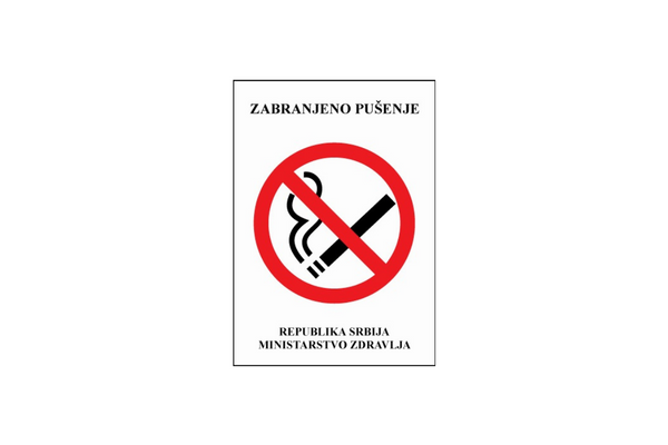 NALEPNICA ZABRANJENO PUŠENJE MALA